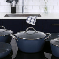 Set di pentole da 5 pezzi - blu egeo