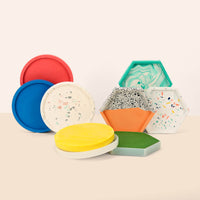 Set di stampi per sottobicchieri esagonali e rotondi 