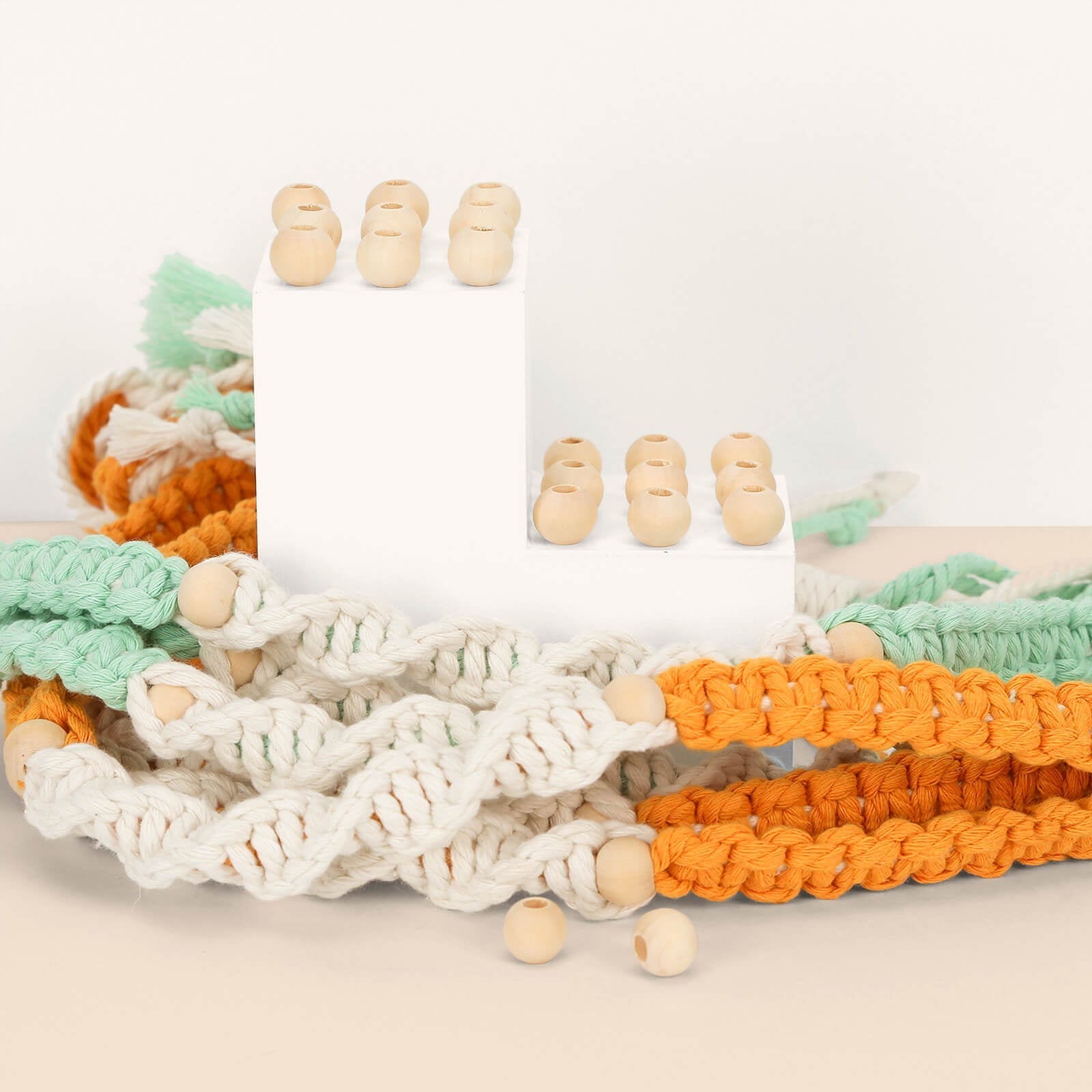 WEBEEDY Kit fai da te per la creazione di borse in macramè bohémien, per adulti e principianti, include cavo macramè da 3 mm, manico in legno per donne, decorazione da spiaggia, con WEBEEDY Kit fai da te per la creazione di borse in macramè bohémien, per adulti e principianti, include cavo macramè da 3 mm, manico in legno per donne, decorazione da spiaggia, con